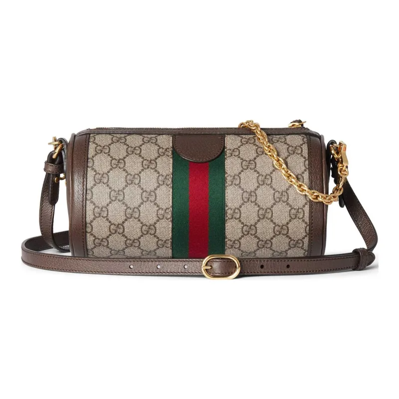 GUCCI Ophidia Canvas With Leather Binding Canvas Bag Crossbody Bag Shoulder Bag Women's Beige & Ebony-2