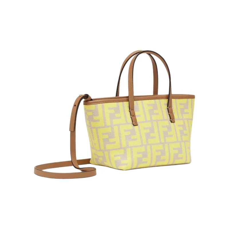 FENDI Jacquard Fabric Handbag, Shoulder Bag, Crossbody Bag Mini Women's Yellow-1