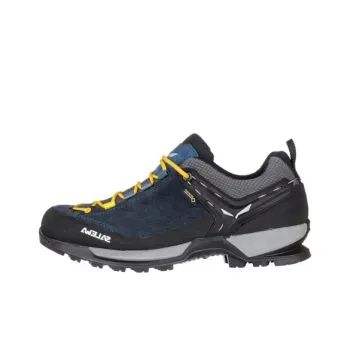 SALEWA Cushioning, Slip Resistant, Abrasion Resistant, Waterproof Low Top Hiking Shoes Men's Black Blue Yellow