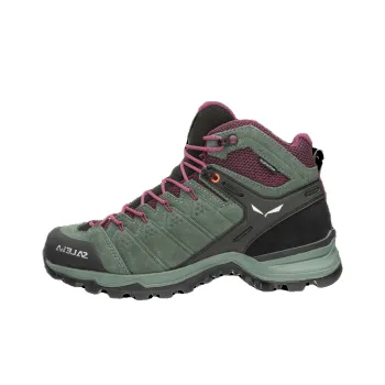 SALEWA Wear resistant And Waterproof High Top Hiking Shoes Women's Green Pink