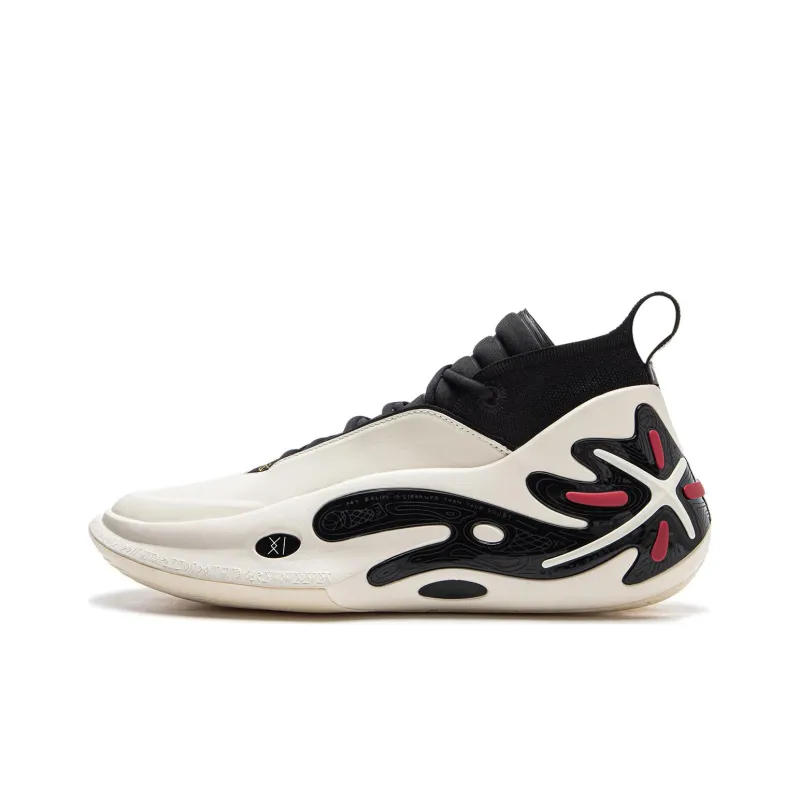 LINING Wow11 Basketball Shoes Men Mid Top White Black-0