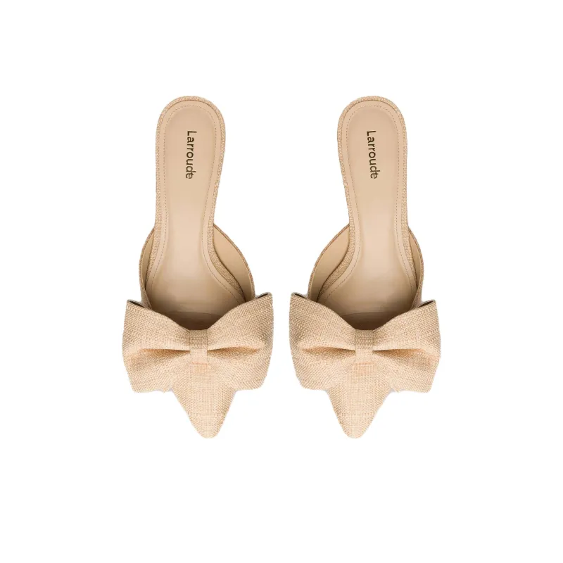 Larroude Wrap-toe Slippers Women's Beige-4