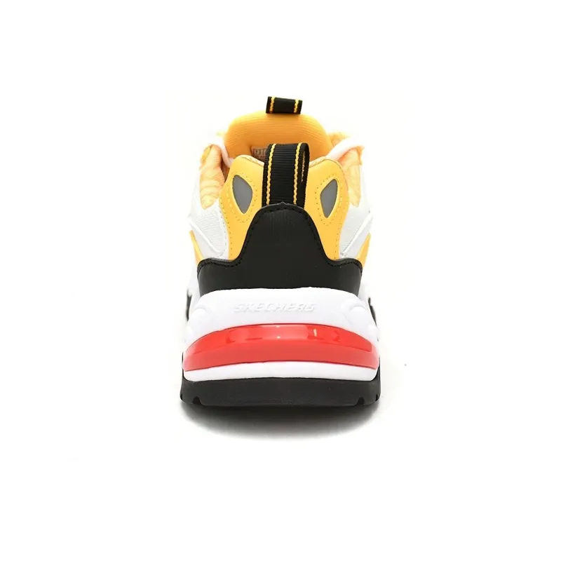 Skechers Stamina V2 Cushioned Slip Resistant Abrasion Resistant Breathable Low Top Chunky Sneakers Men's White Yellow-3
