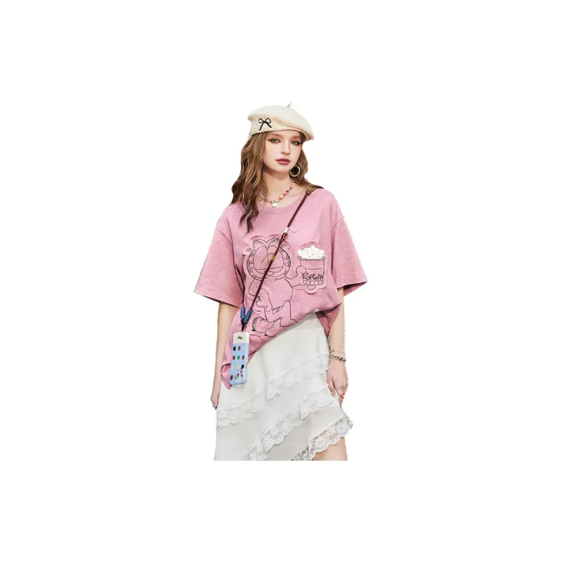 ★ELF SACK★ Garfield  ポロ襟 Tシャツ ワンピース/送料込 ELF SACK】カレッジスタイル ポロTシャツワンピース (ELF SACK