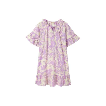 AUTUMNDEER Nightgown Women's Frost Purple