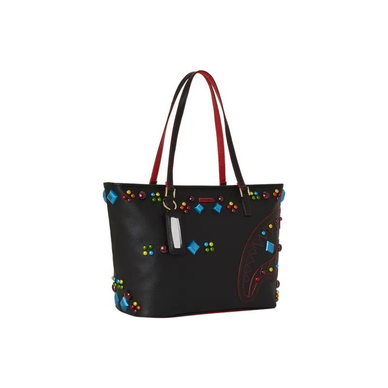 SPRAYGROUND Artificial Leather Tote Bag Shopping Bag Shoulder Bag Handbag Unisex Black-1