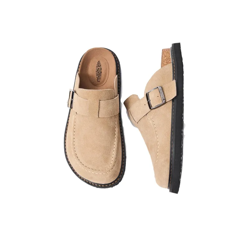 FAIRWHALE Foam Sole Wrap toe Slippers Men's Black-3
