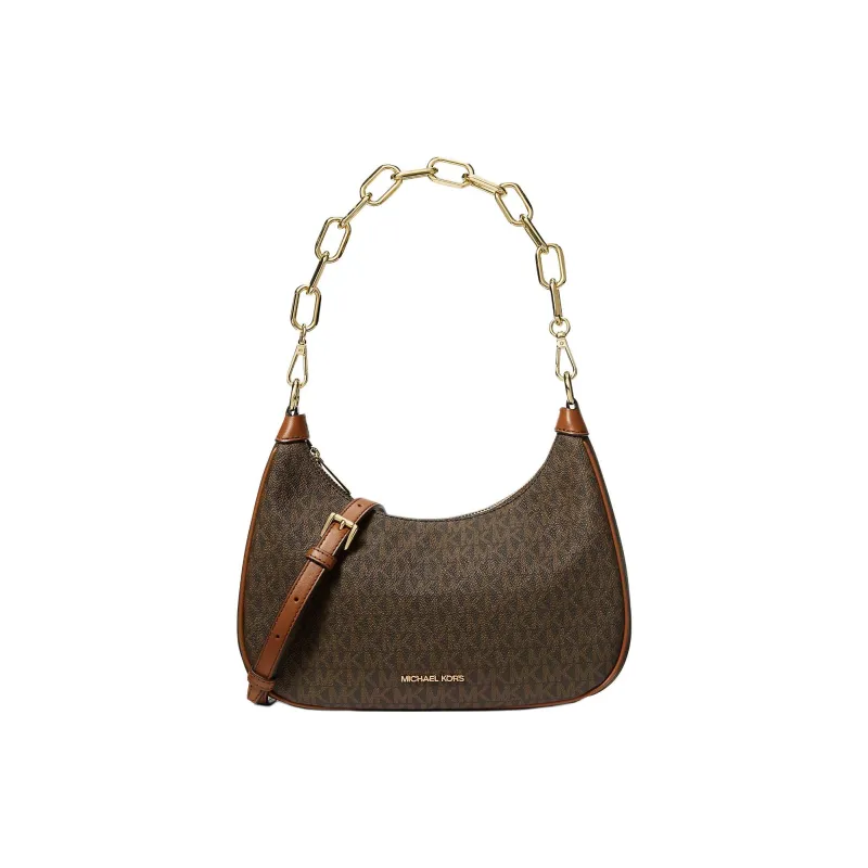 MICHAEL KORS Artificial Leather Crossbody Bag, Shoulder Bag Tubas Women's Dark Brown & Acorn Brown-1