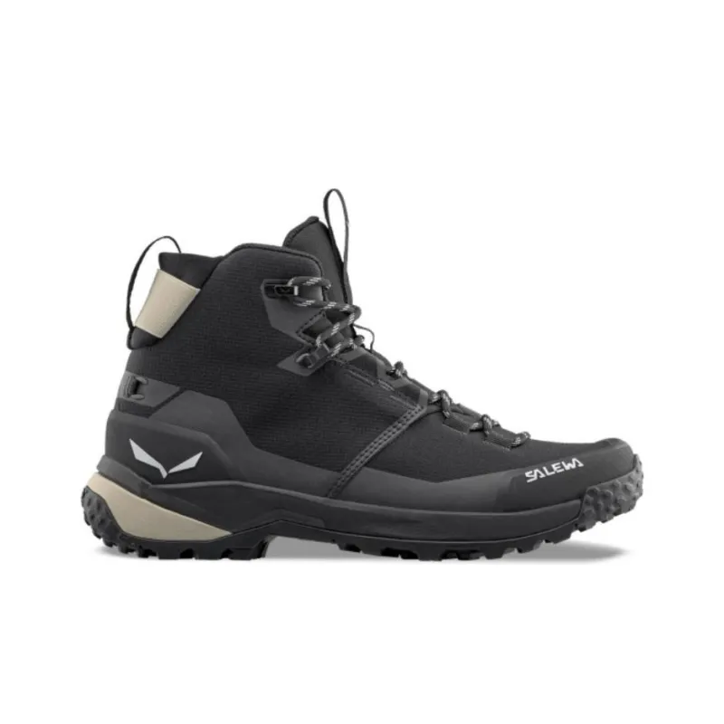 SALEWA Puez Mid Powerte Cushioning, Wear Resistant Mid Top Hiking Shoes Women's Black-1