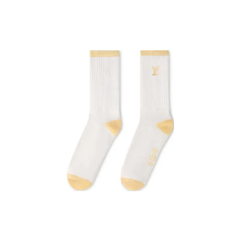 LOUIS VUITTON SS24 Mid Calf Socks Men's 1 Pack Yellow-0