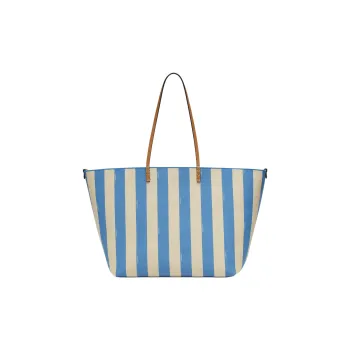 FENDI Jacquard Fabric Tote Bag Shopping Bag Handbag Large Size Women's Light Blue