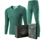 Men's Crew Neck Clothing Sets (Jasper) Double-Layer Thickened/Fleece-Lined Thermal Retention