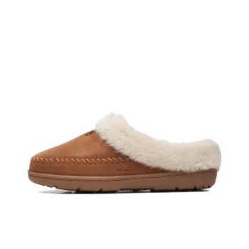 Clarks Rubber Sole Wrap-toe Slippers Women's Tan