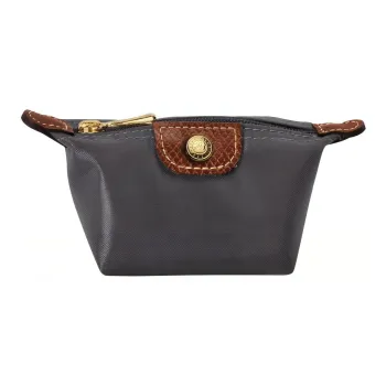LONGCHAMP Le Pliage Canvas Clutch Coin Purse Mini Women's Gray