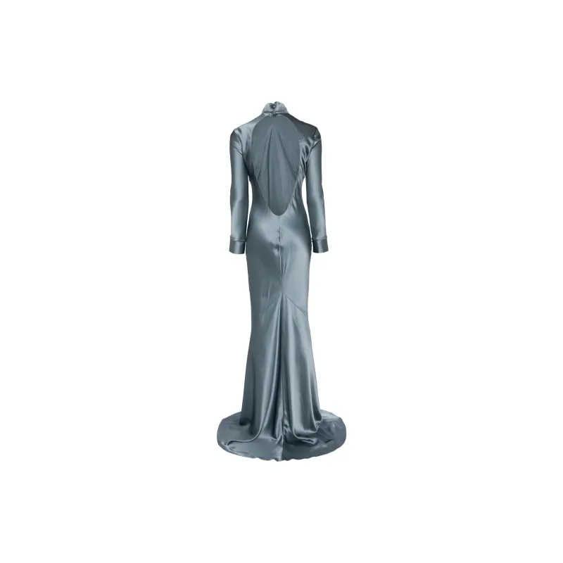 Michelle Mason Long Sleeve Silk Gown-1