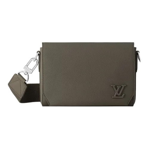 LOUIS VUITTON MessengerTAKEOFF Cow Leather Messenger Bag, Crossbody Bag, Shoulder Bag Men's Khaki Green