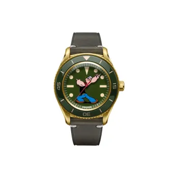 UNDONE Popeye Automatic Mechanical Movement Leather Watch Bands Watch Men's Watches Green Dial