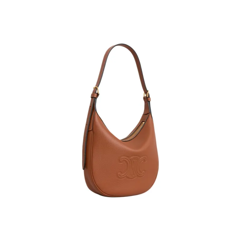 CELINE Soft Cow Leather Crossbody Bag, Shoulder Bag Women's Tawny-2