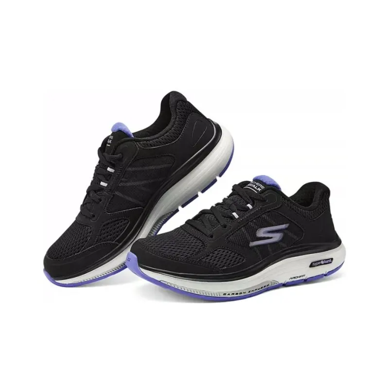 Skechers Cushioning Breathable Coverage Rebound Low Top Casual Running Shoes Women's Black Purple-2