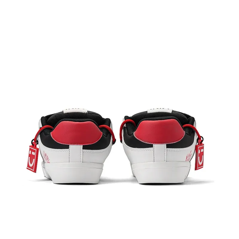 MINISO Low Top Skateboard Shoes Unisex Black Red-5