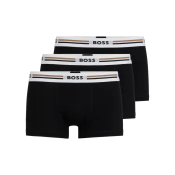 HUGO BOSS Logo Waistband Three Pack Of Stretched Trunks