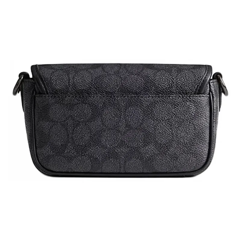 COACH Charter Coated Canvas Handbag, Shoulder Bag, Crossbody Bag Trumpets Unisex Charcoal Black-2