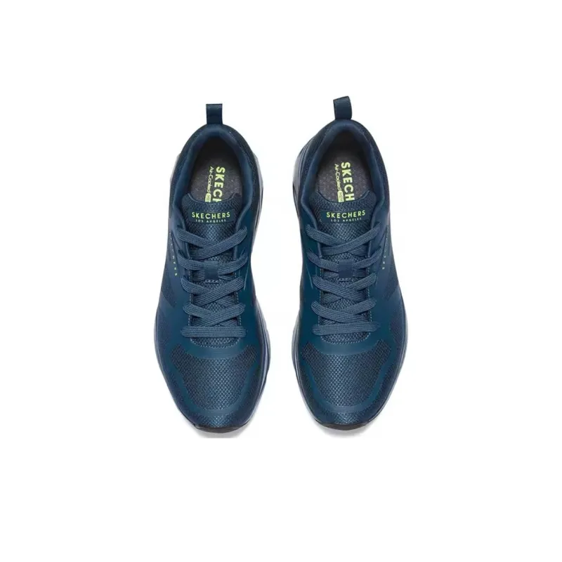 Skechers Street Breathable And Wear resistant Low Top Air Cushion Casual Running Shoes Men's Blue-2