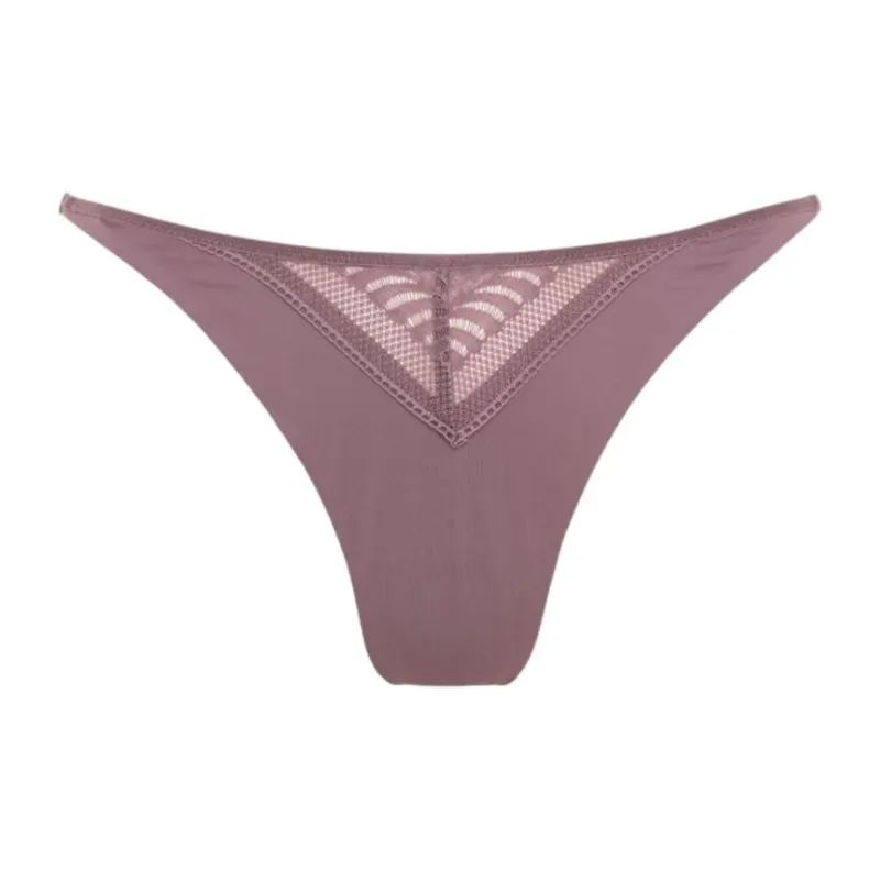 CK/Calvin Klein HIGH LEG TANGA Underpants Europe Version Women's 1 Pack Cinnamon Pink-0