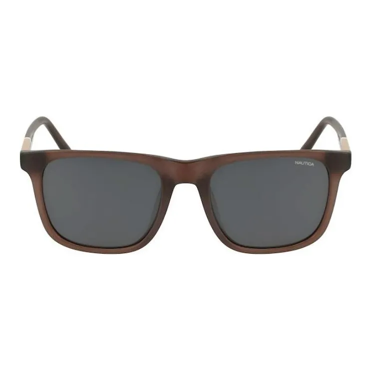 NAUTICA Plate Frame Square Sunglasses Unisex Brown-1