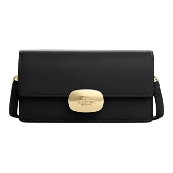 COACH Eliza Cow Leather Shoulder Bag Crossbody Bag Small Size Women's Black
