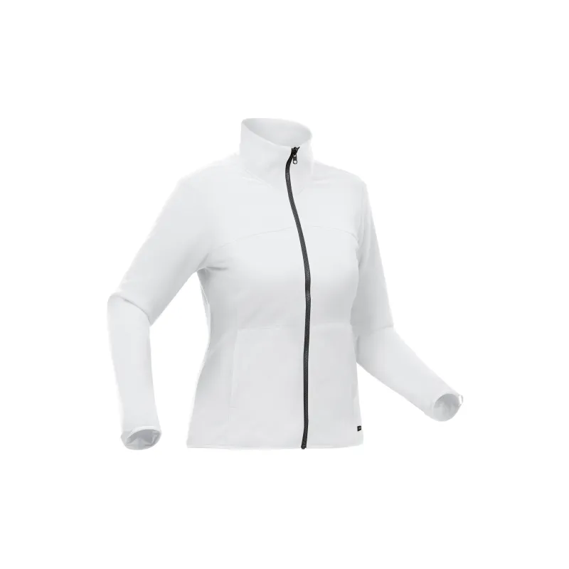 DECATHLON SH100 Hiking Waterproof And Windproof To Keep Warm Windbreaker Jacket Women's Stone Gray/Light Smoke Gray-1