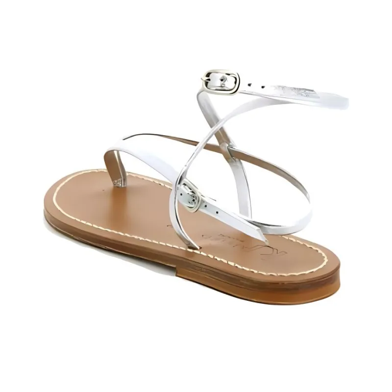 K Jacques St Tropez Strap Sandals Women's Silver-3