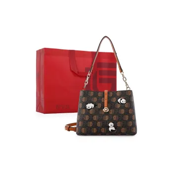 Dubaolu PU Crossbody Bag Tote One Shoulder Handbag Women's Phantom Coffee/Brown & Phantom Apricot/Brown