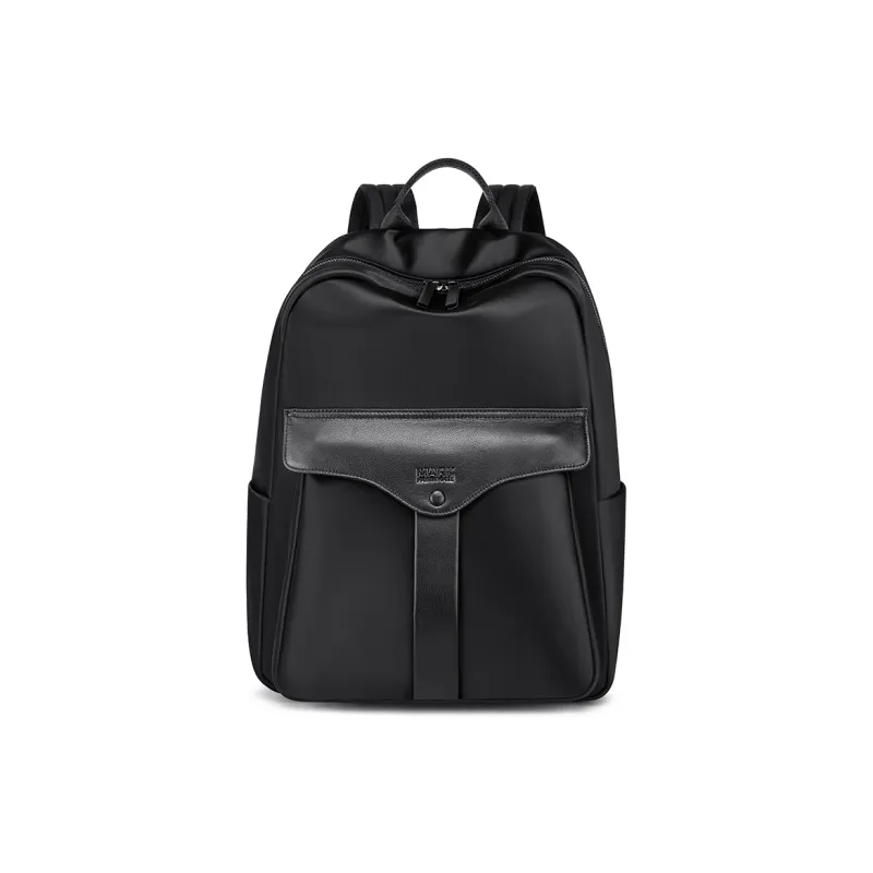 FAIRWHALE Oxford With Cow Leather Backpack Regular Men's Black-0