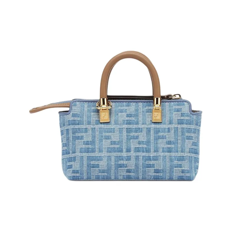 FENDI By The Way Series Denim Fabric Shoulder Bag, Crossbody Bag, Handbag Mini Women's Light Blue-2