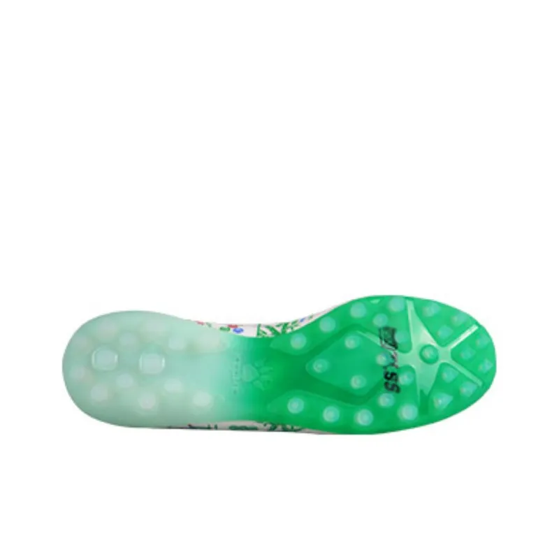 TLSS x KELME TF Rubber Broken Studs Artificial Ground Anti Slip Wear Resistant Soccer Shoes Men's White Green-4