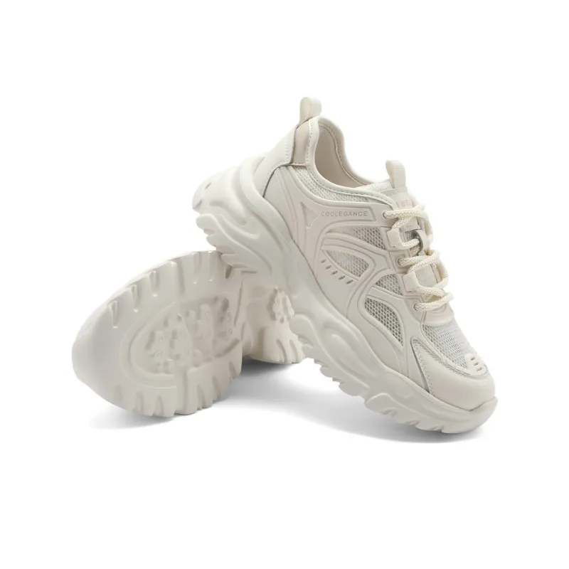 BELLE Abrasion-Resistant Slip-Resistant Low-Top Chunky Sneakers Women's _Nsec Beige Black-13