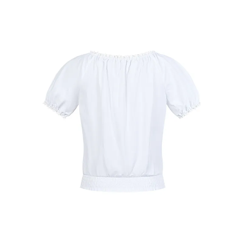 NTOT Puff Sleeve T Shirt Women's White-1