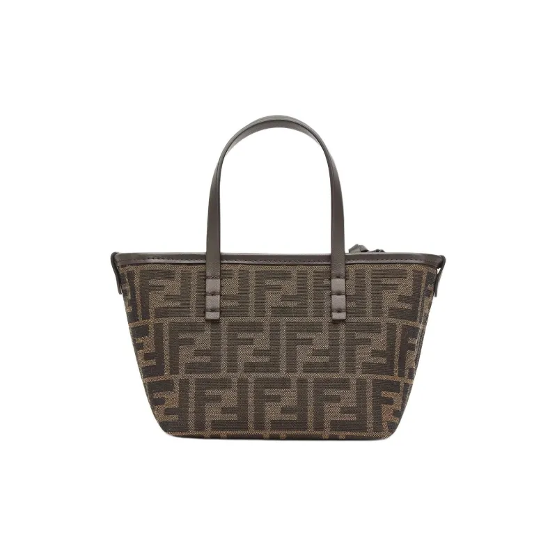 FENDI FF Calfskin Tote Bag Shopping Bag Shoulder Bag Crossbody Bag Mini Women's Brown-2