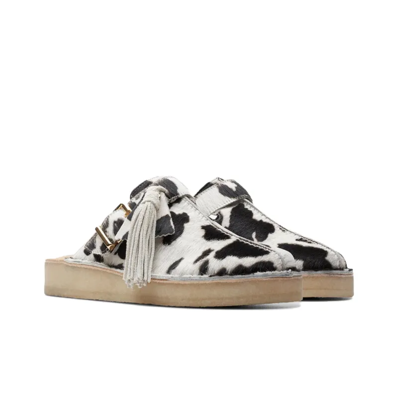 Clarks Closed Toe Slippers Women's Black White-2