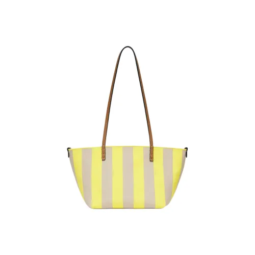 FENDI Jacquard Fabric Tote Bag Shopping Bag Handbag Shoulder Bag Women's Yellow