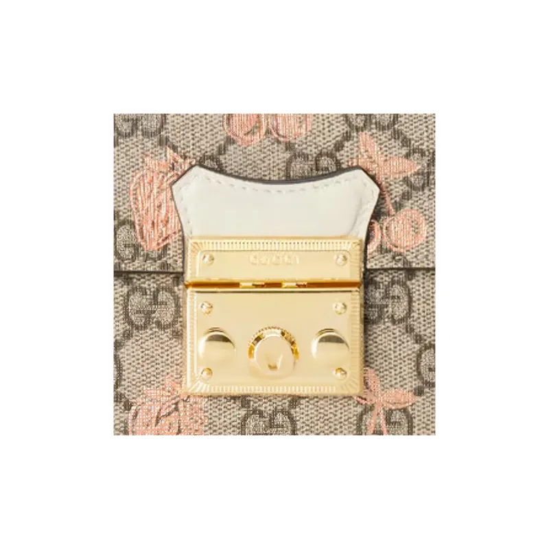 GUCCI Padlock Canvas With Leather Box Bag Shoulder Bag Crossbody Bag Handbag Mini Women's Ebony/White-7