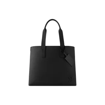 LOUIS VUITTON Cow Leather Tote Bag Shopping Bag Shoulder Bag Handbag Men's Black