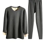 Wool Clothing Sets (Dark Heather Gray)-Wool Thermal/Double-Layer Thickened