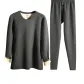 Wool Clothing Sets (Dark Heather Gray)-Wool Thermal/Double-Layer Thickened