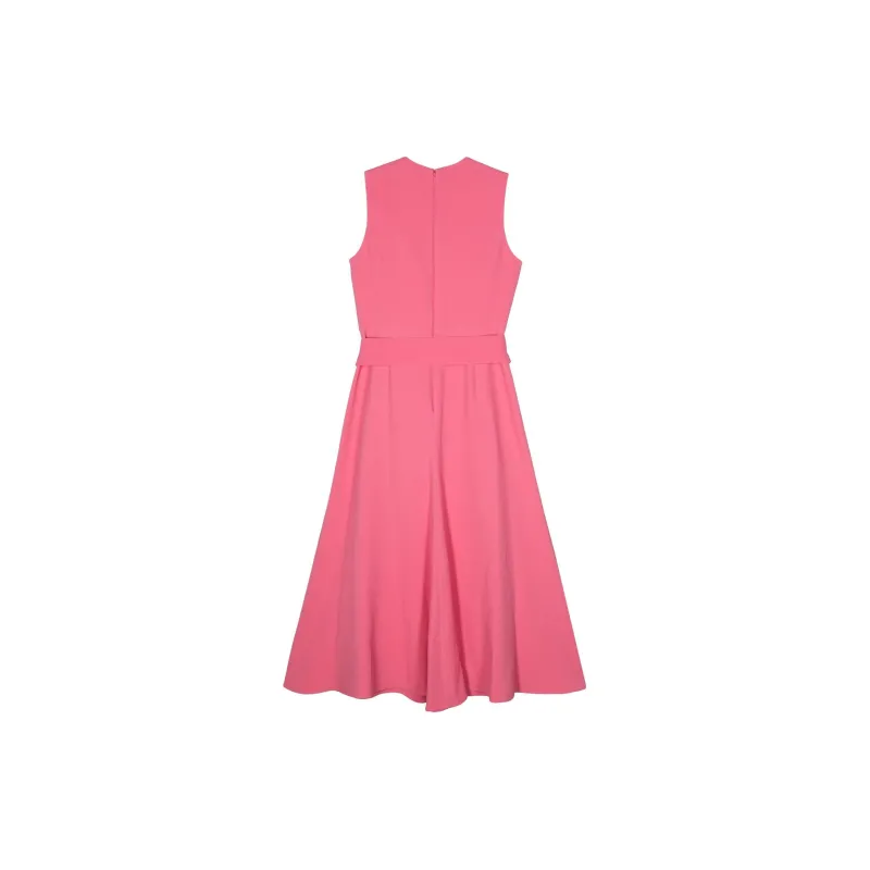 ELIE SAAB Belted Silk Cady Midi Dress-1