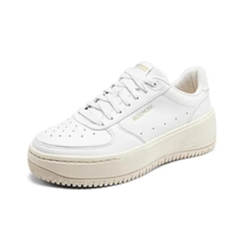 Skechers Court Classics Cushioning Breathable Support Low Top Skateboard Shoes Women's White Beige-2
