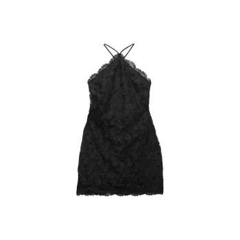 Victoria's Secret SEXY KI Huayang Lace Neck Strap / Black Nightgown Women's Black