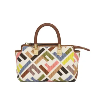 FENDI By The Way Series Embroidered Canvas Handbag Shoulder Bag Crossbody Bag Mini Women's Multicolor