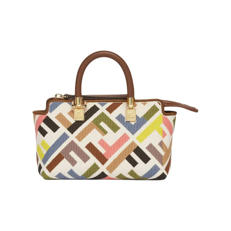 FENDI By The Way Series Embroidered Canvas Handbag Shoulder Bag Crossbody Bag Mini Women's Multicolor-0